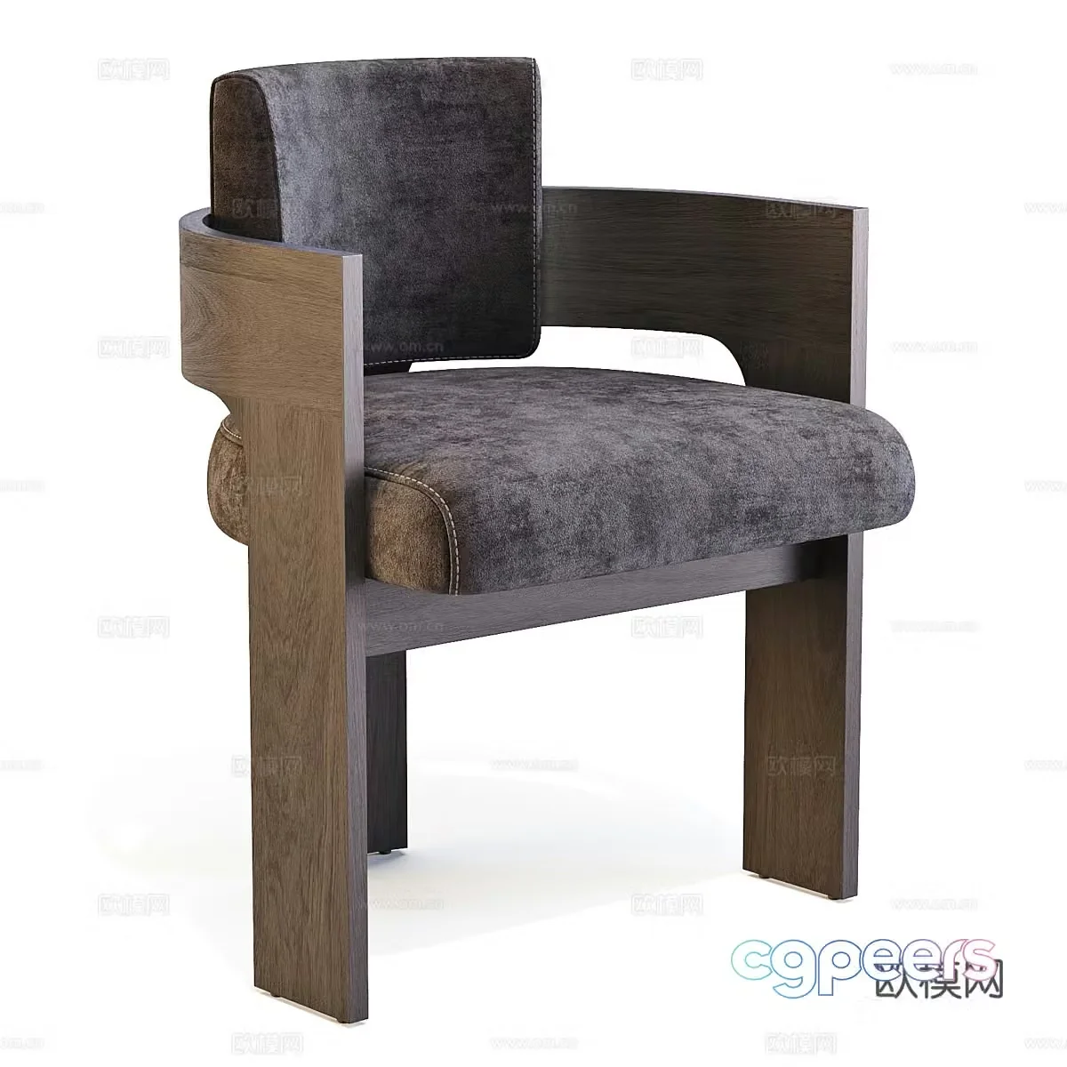 Modern Italian wooden dining chair 3d model