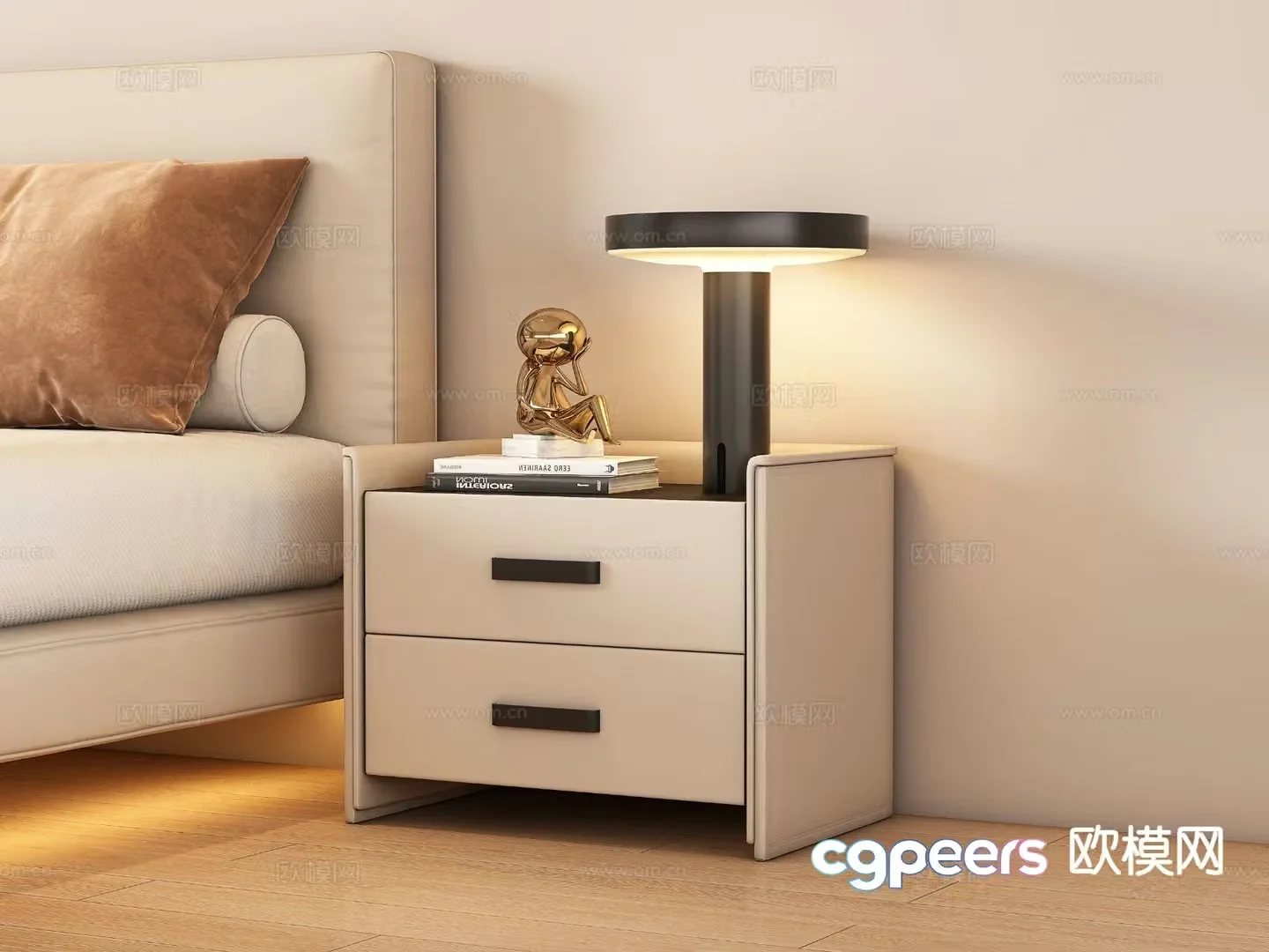 Modern bedside table 3d model