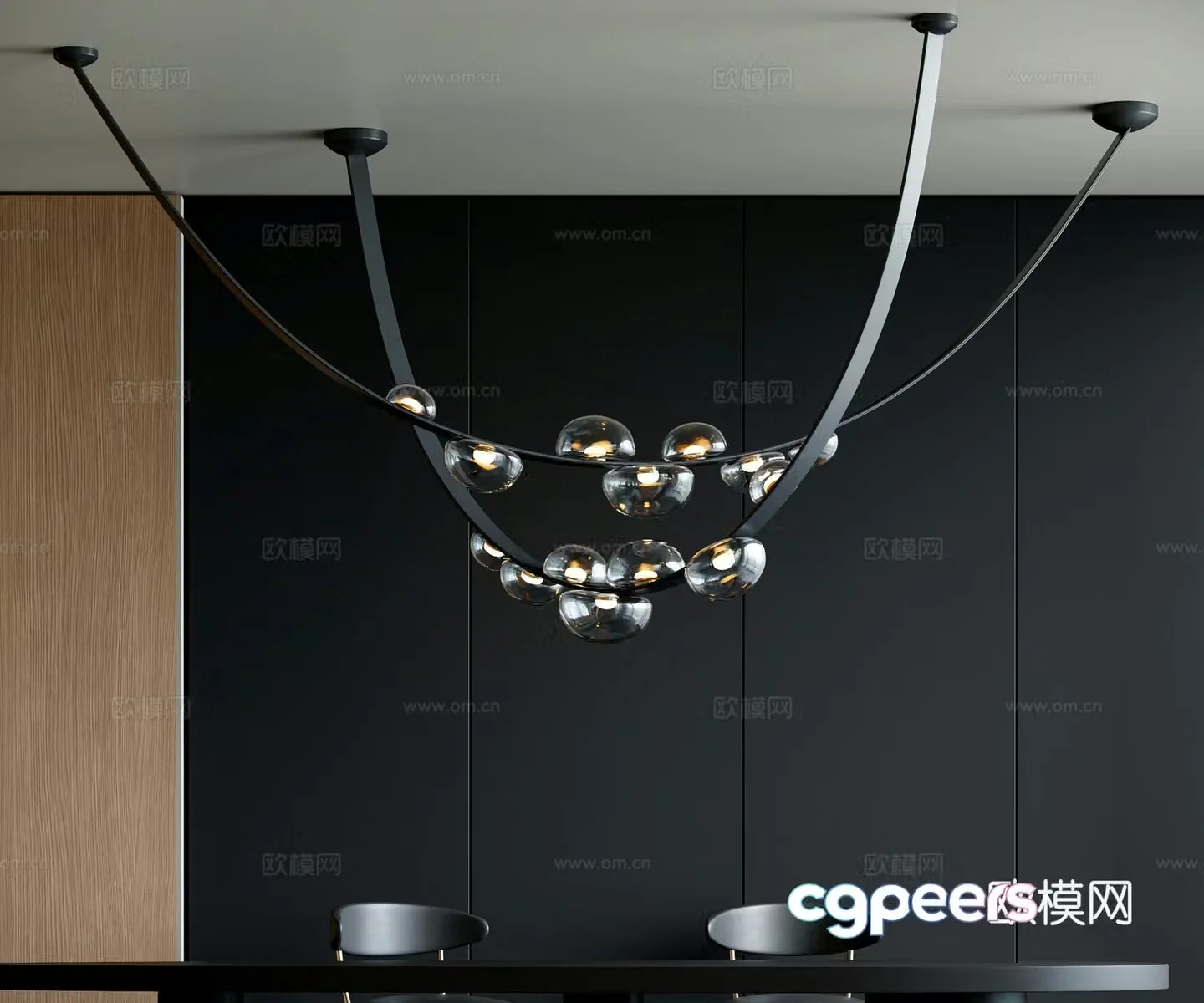Modern dining room chandelier 3d model