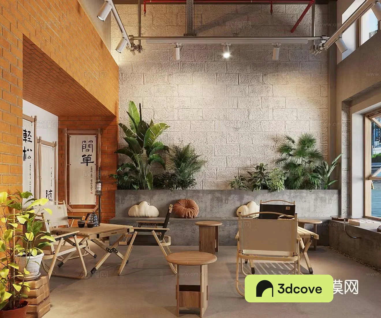 Industrial style cafe