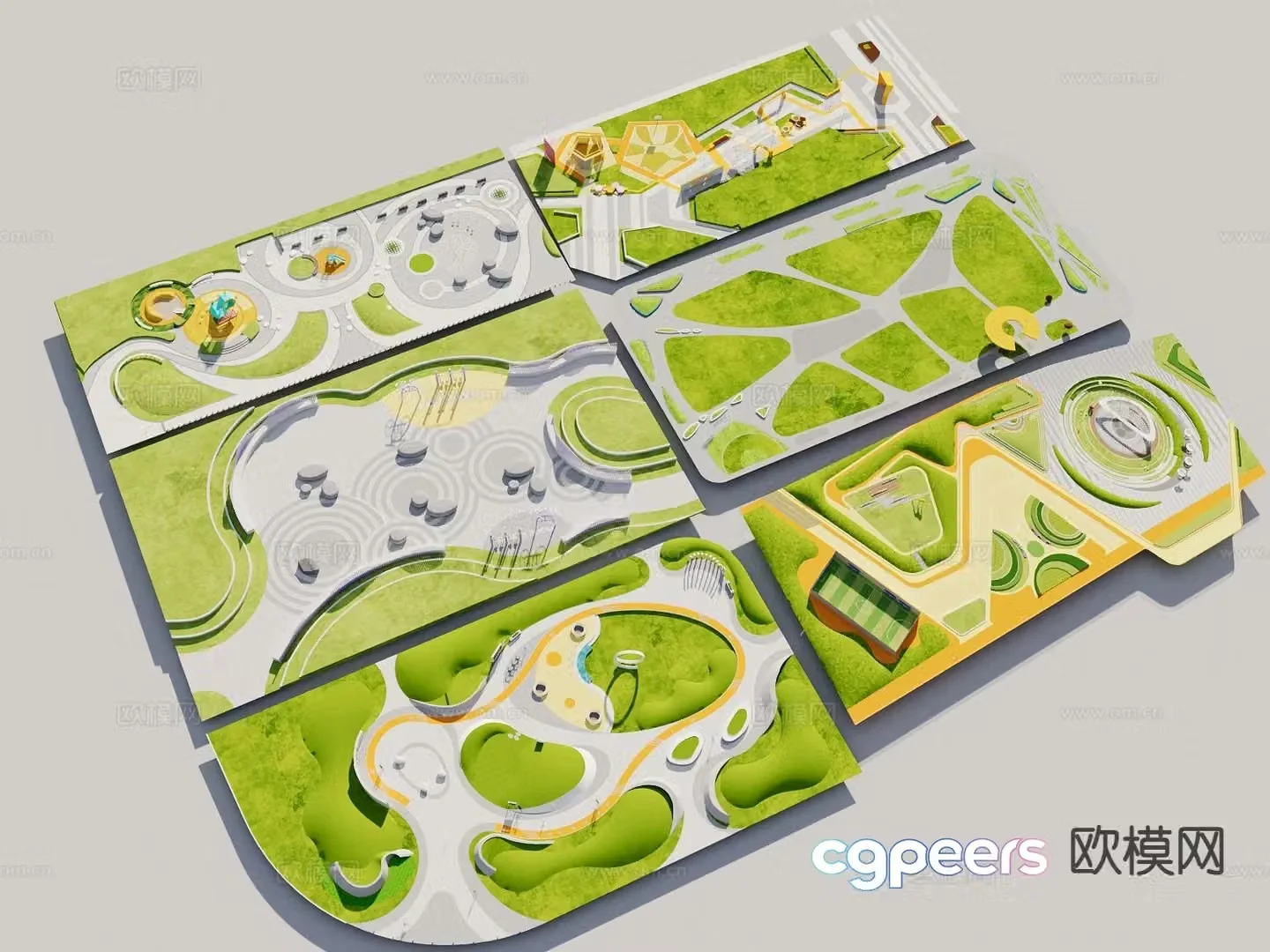 pocket park garden landscape 3d model
