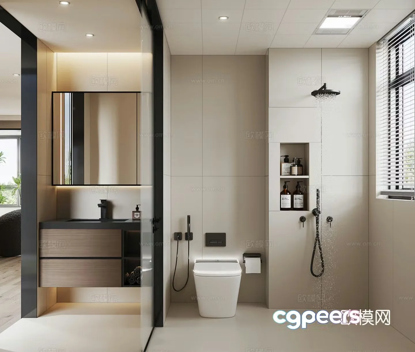 Modern bathroom bathroom 3d model