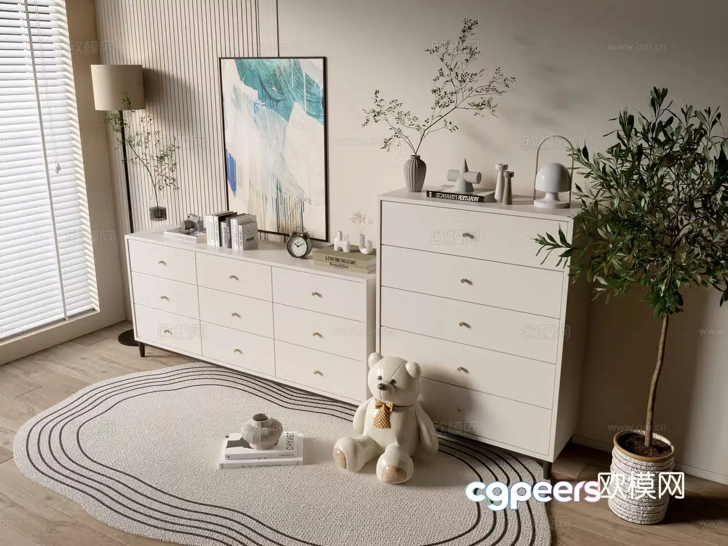 Modern cream wind cabinet whole cabinet sideboard balcony cabinet storage cabinet entrance entrance cabinet 3D model
