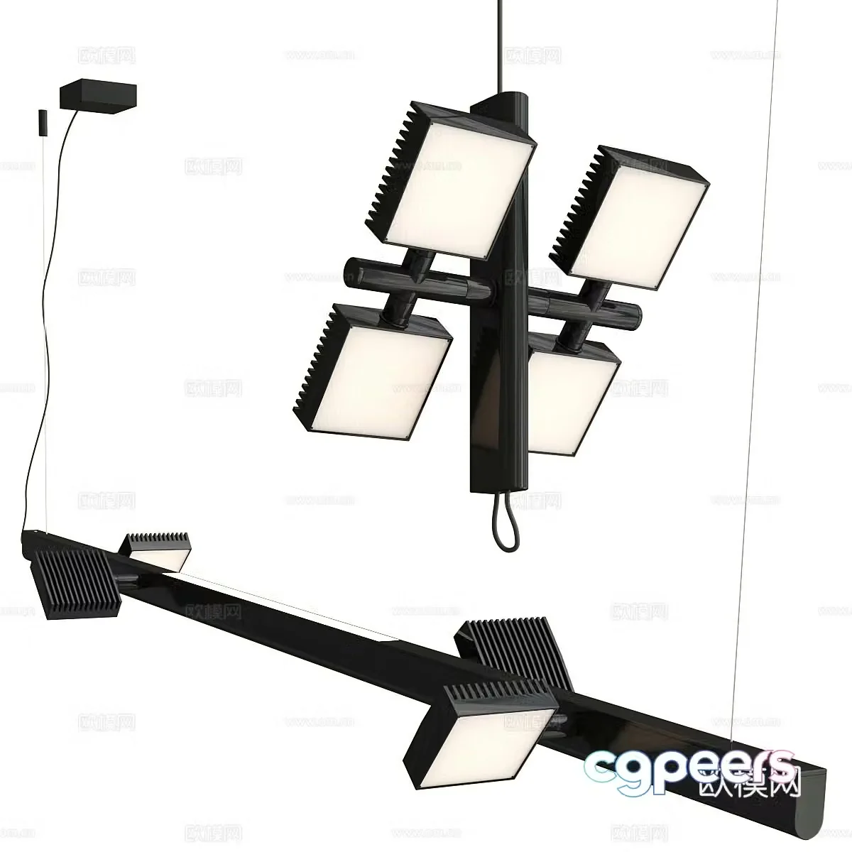 Modern Italian minimalist DORVAL decorative chandelier 3d model