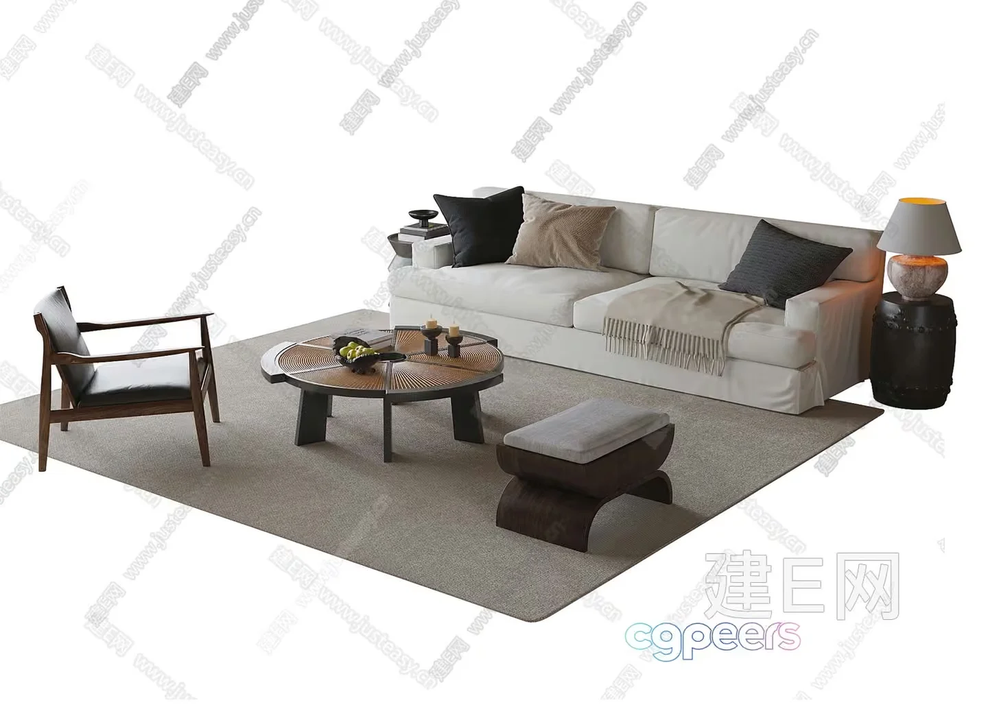 Modern Living Room 3D Model – 714 – VRAY Render
