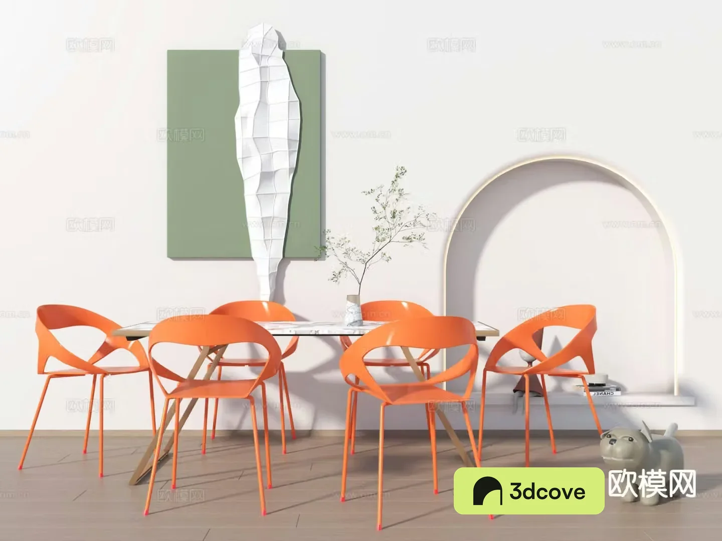 Postmodern dining table and chairs