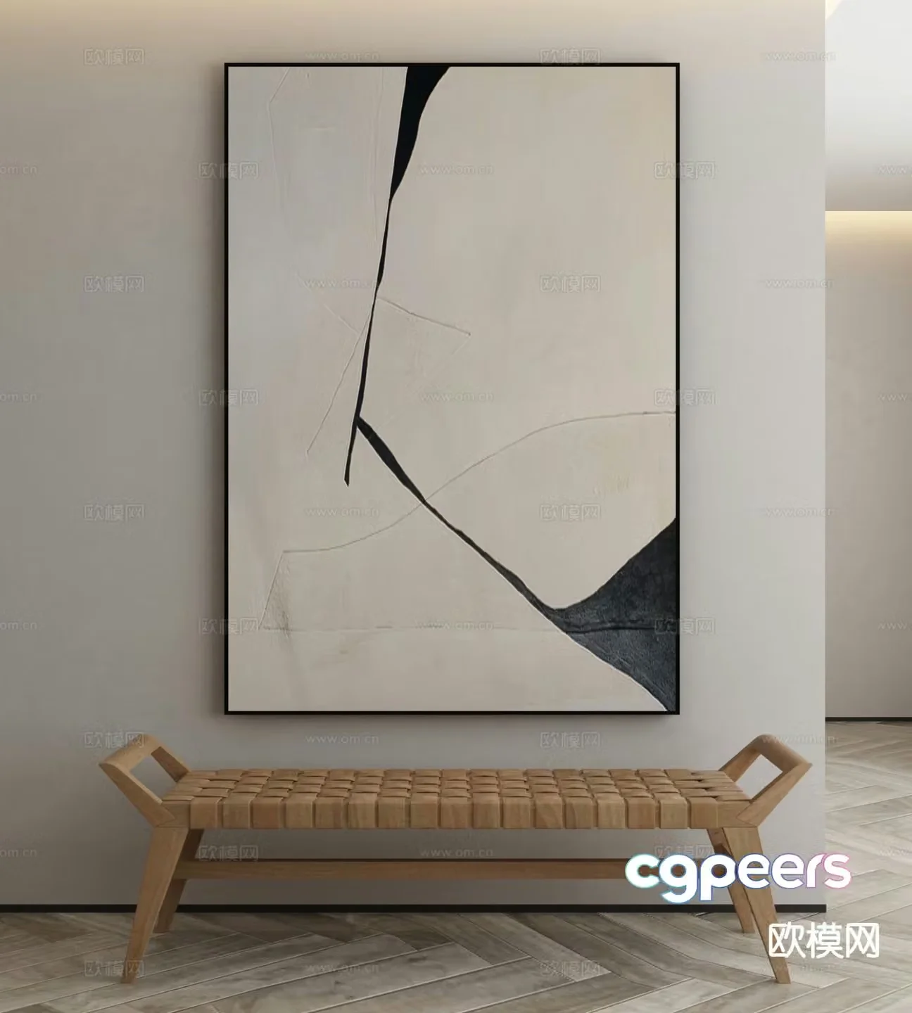 Modern decorative painting abstract painting 3d model