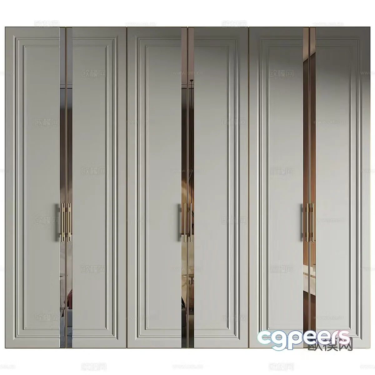 Modern wall decoration door wardrobe 3d model