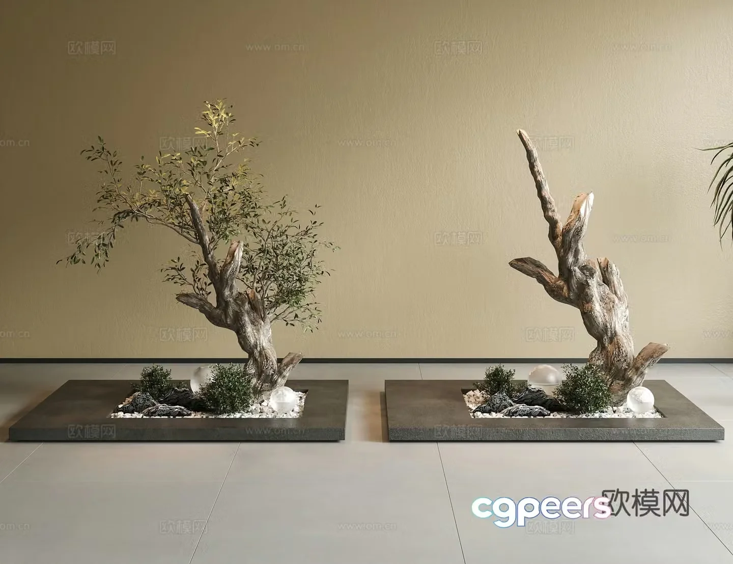 Modern residential landscape 3d model