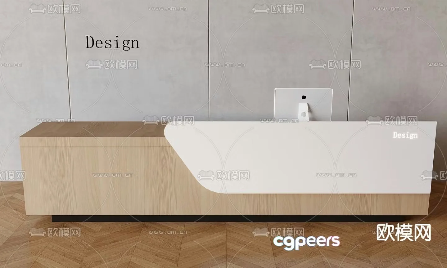 Modern front desk reception desk service desk 3d model