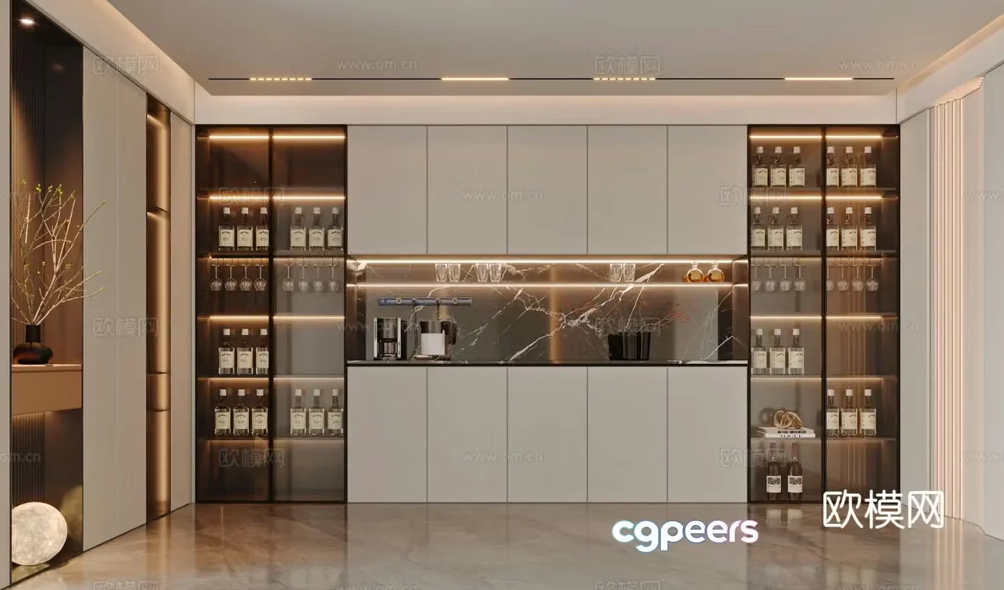 Modern wine cabinet 3d model