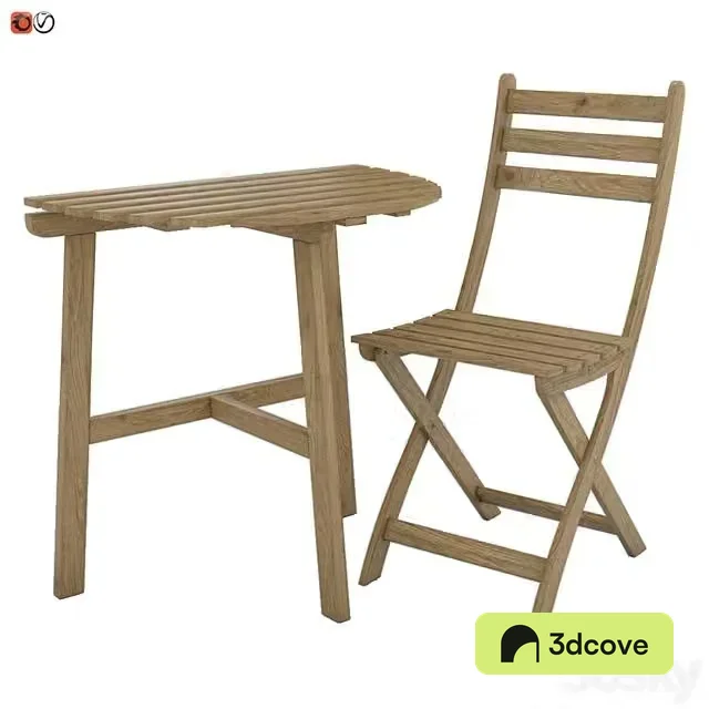 Table + chair Ikea ASKHOLMEN 02