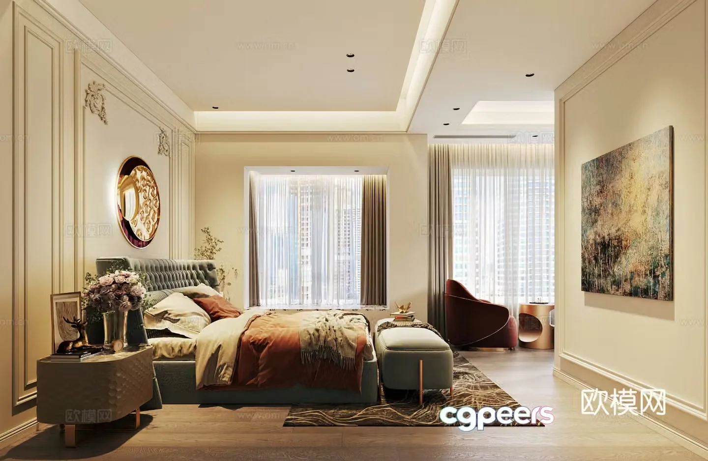 French bedroom 3d model