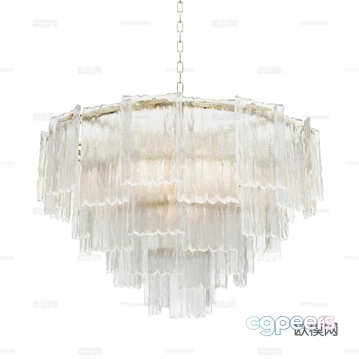 Modern light luxury crystal chandeliers 3D model