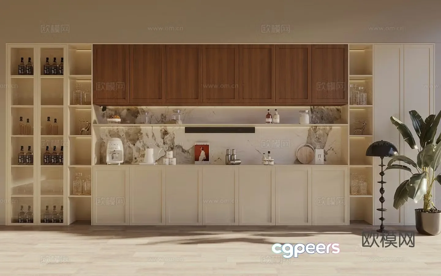 Middle Ages Wasabi Sideboard Wine Cabinet Meal Preparation Cabinet Operating Table Sideboard 3D Model