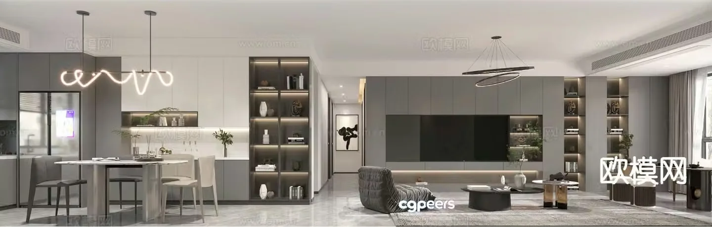 Modern guest restaurant 3d model