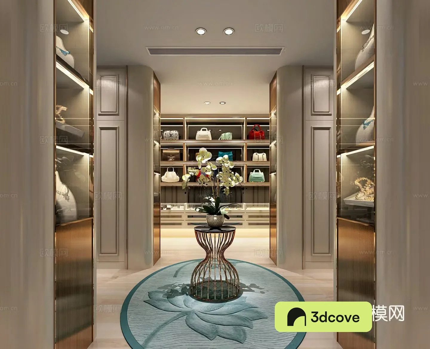 Modern cloakroom Clothing Jewelry Bag Wardrobe