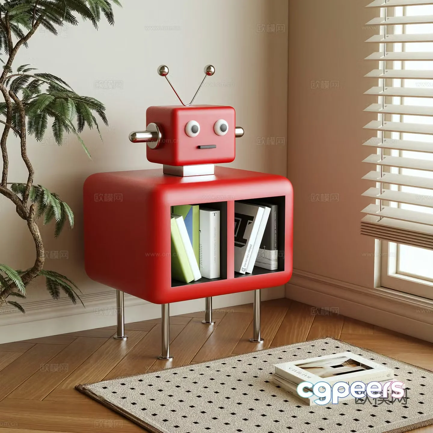 Modern bedside table robot 3d model