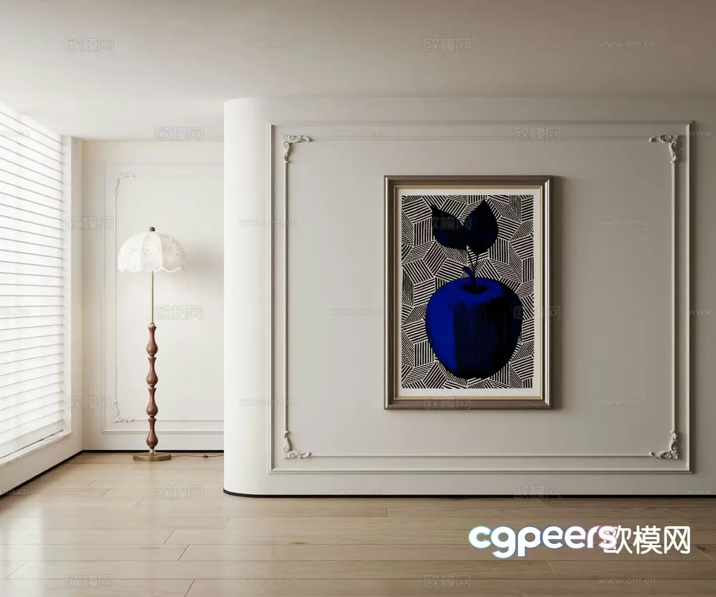 American art painting texture painting decorative painting 3d model