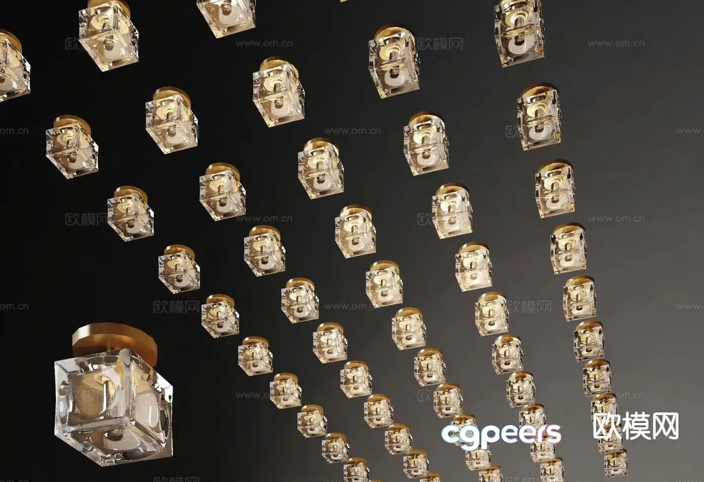 3D model of glass ceiling lamp