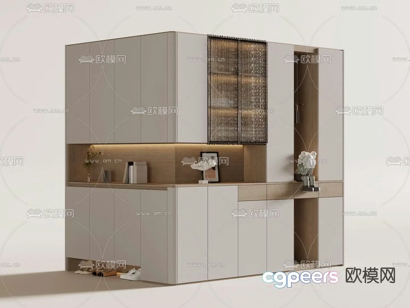 Corner shoe cabinet 3d model