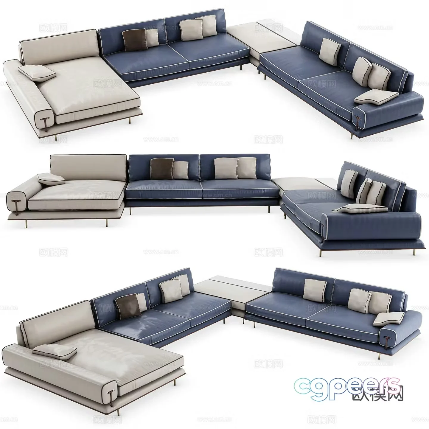 Modern Italian Turri BLUES Combination Sofa 3D Model