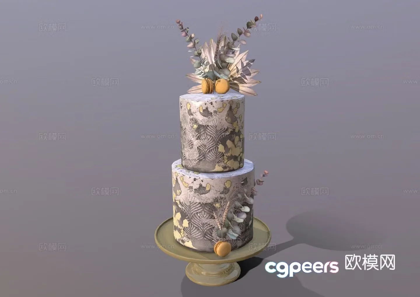Food and drink Cream cake Chocolate cake Double layer cake Birthday cake 3d model
