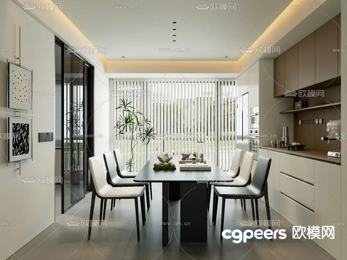 Modern restaurant 3d model
