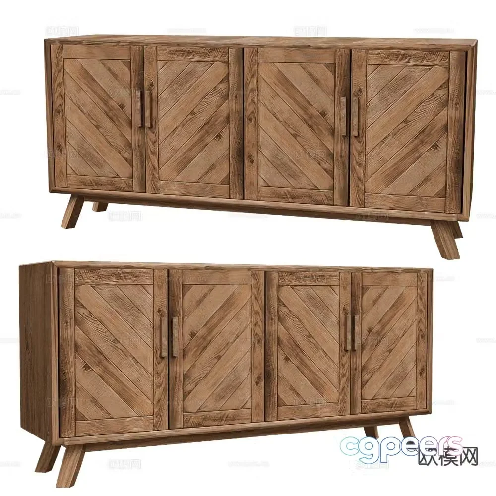 Bemondi log style entrance cabinet side cabinet 3D model