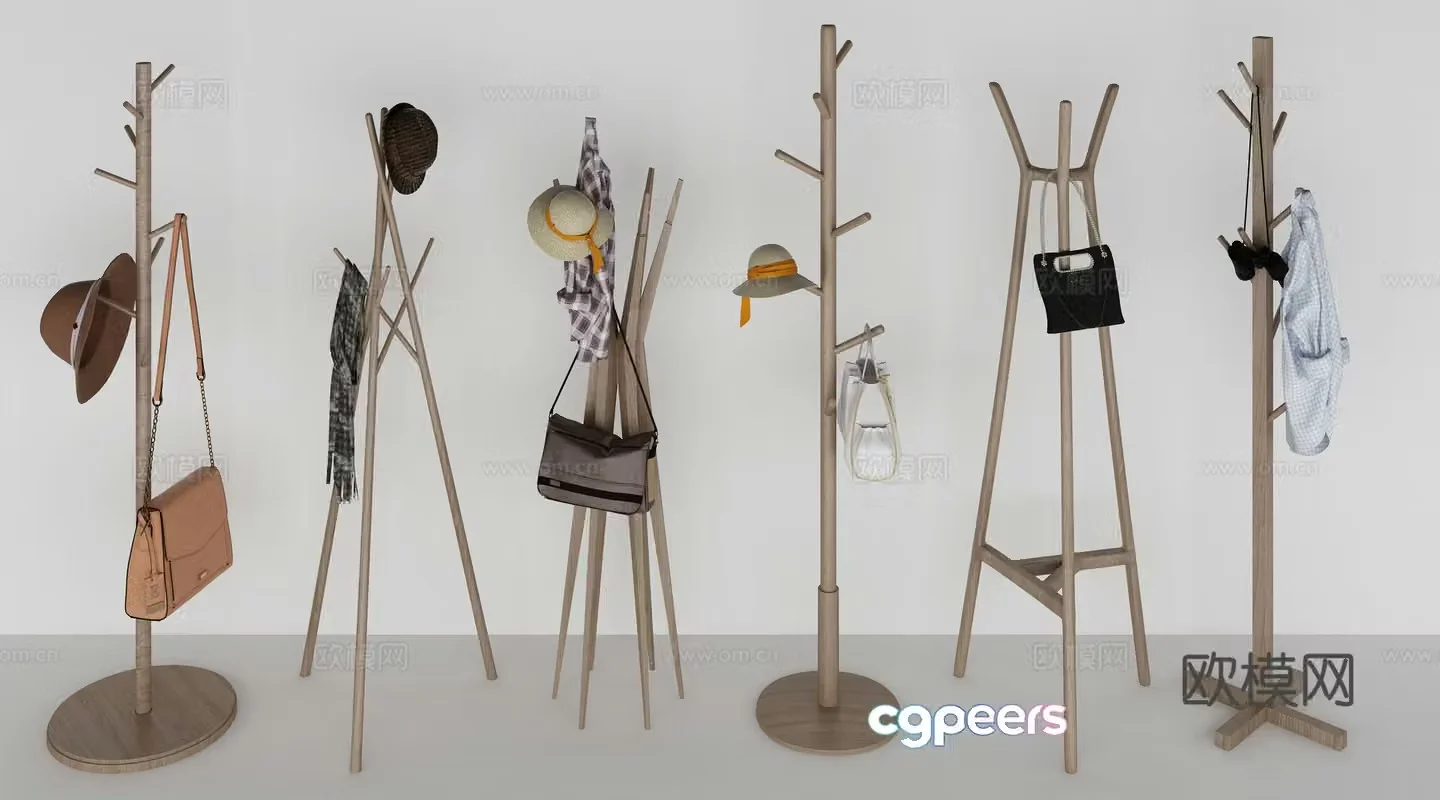 Nordic clothes hanger combination 3D model