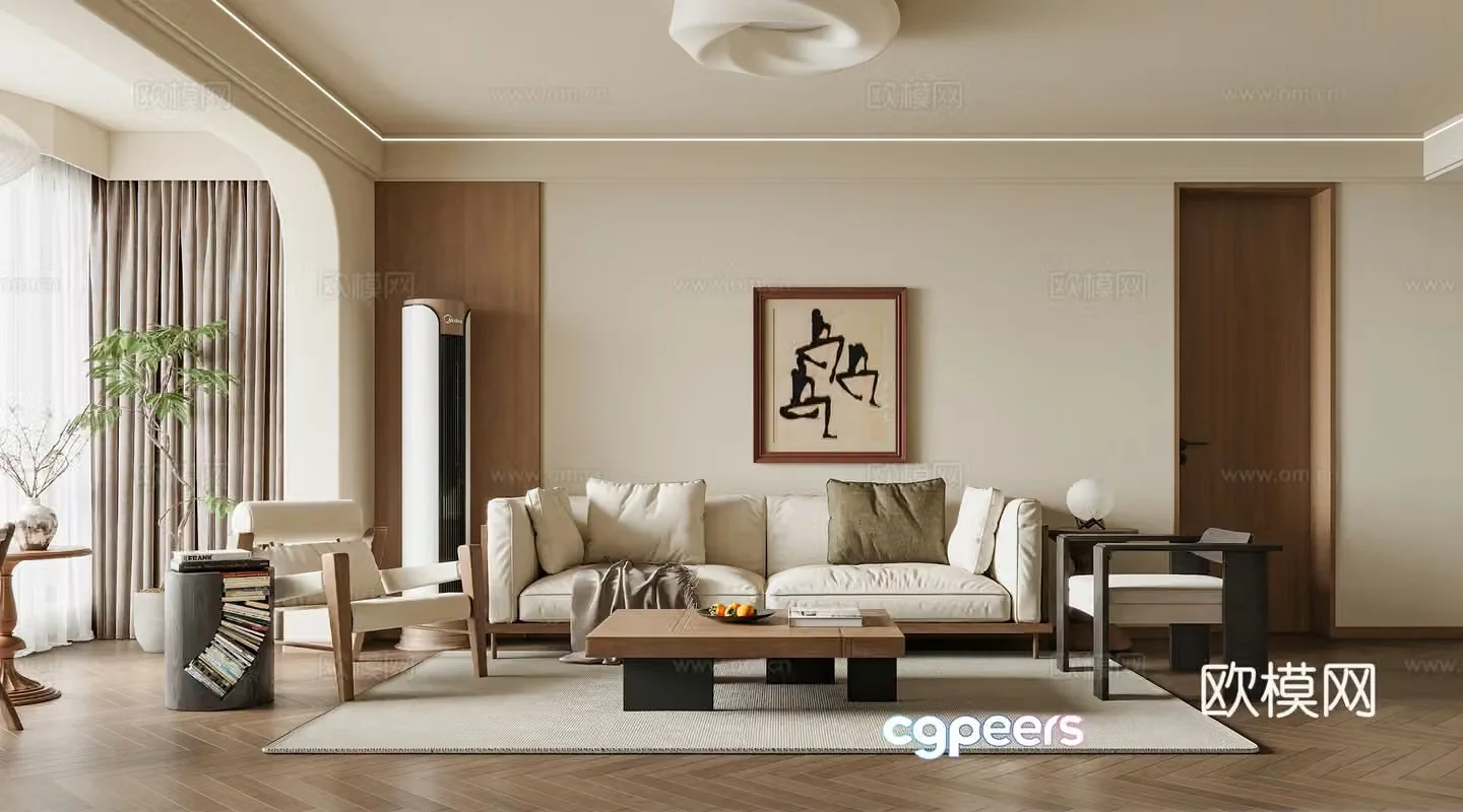 Medieval style living room 3D model
