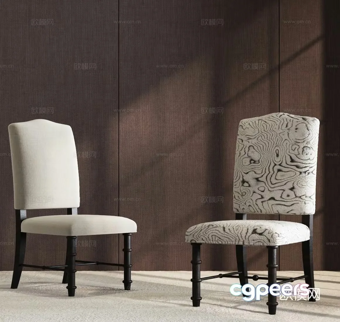 Modern American casual chair Modern medieval dining chair Modern medieval single chair 3d model