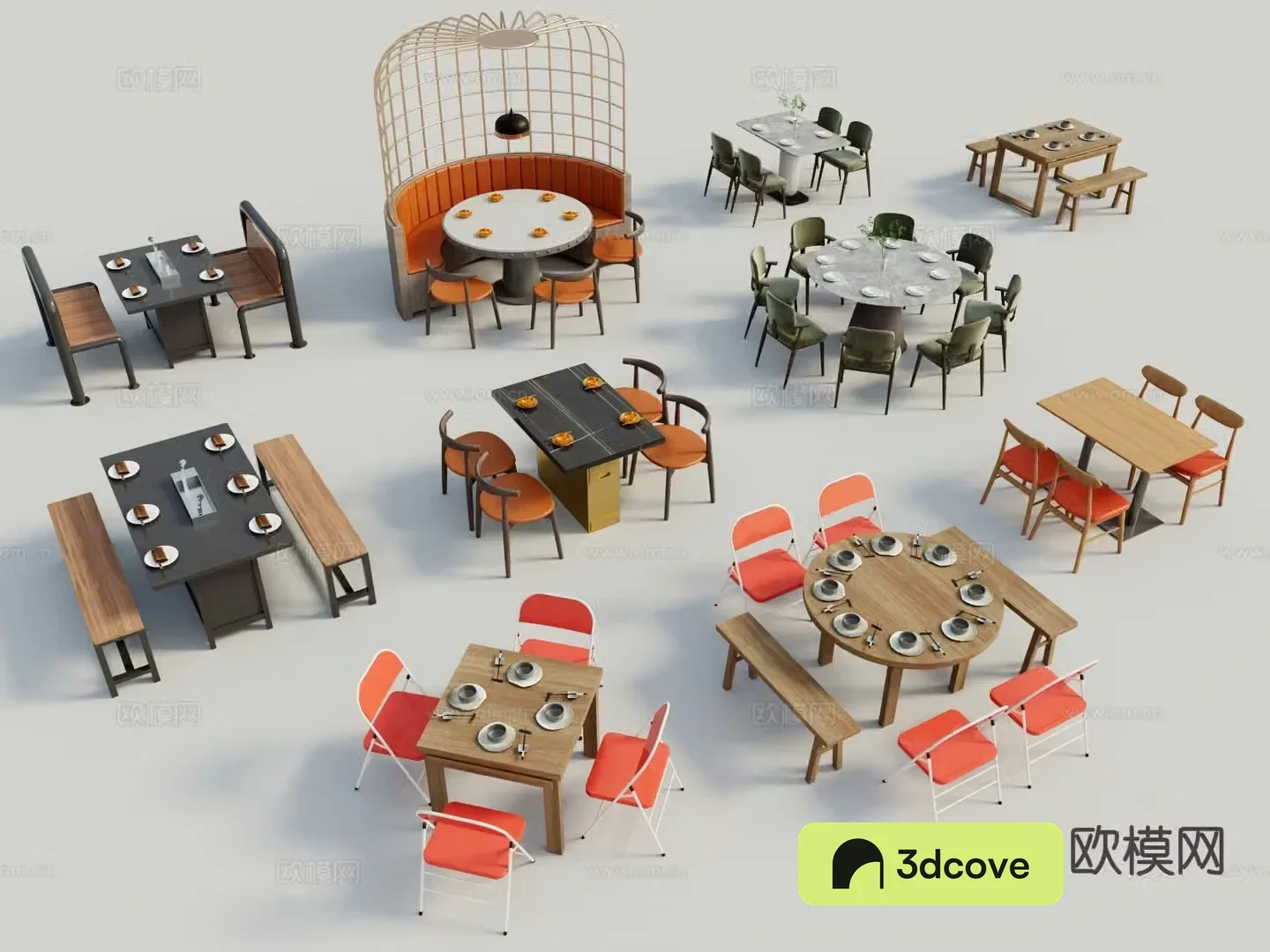 Modern dining table and chairs