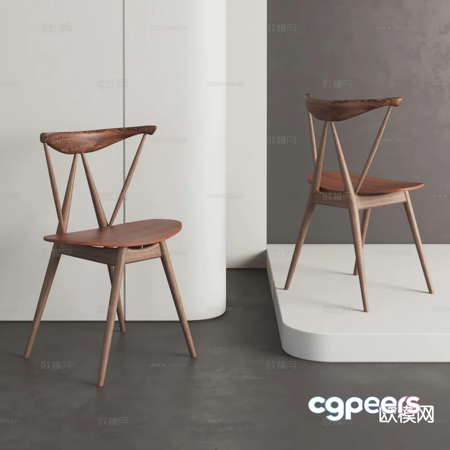 Medieval style dining chair leisure chair 3d model