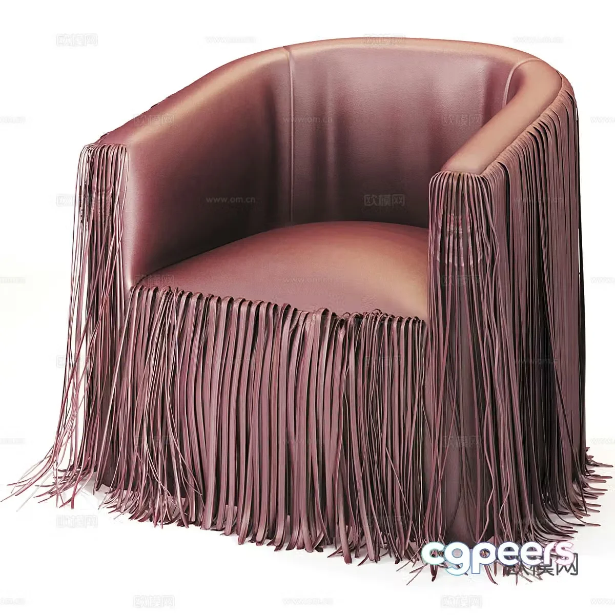 Modern Art Leather Tassel Armchair 3d Model