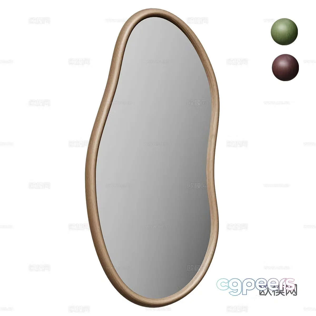 Modern cream style decorative mirror 3d model