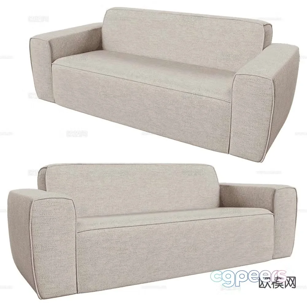 Zuiver Group double sofa upholstered sofa 3d model