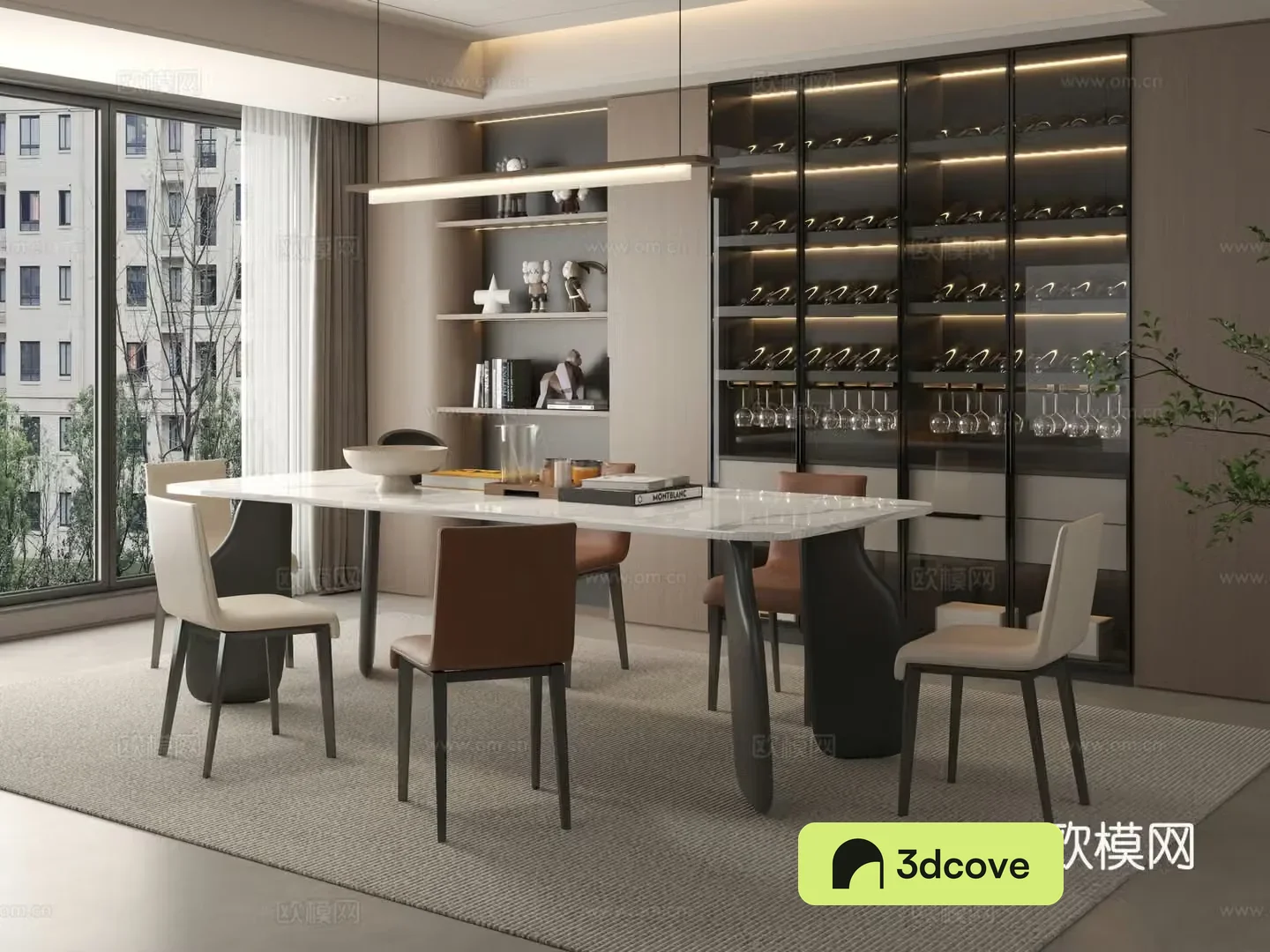 Modern restaurant Simple restaurant Dining table combination