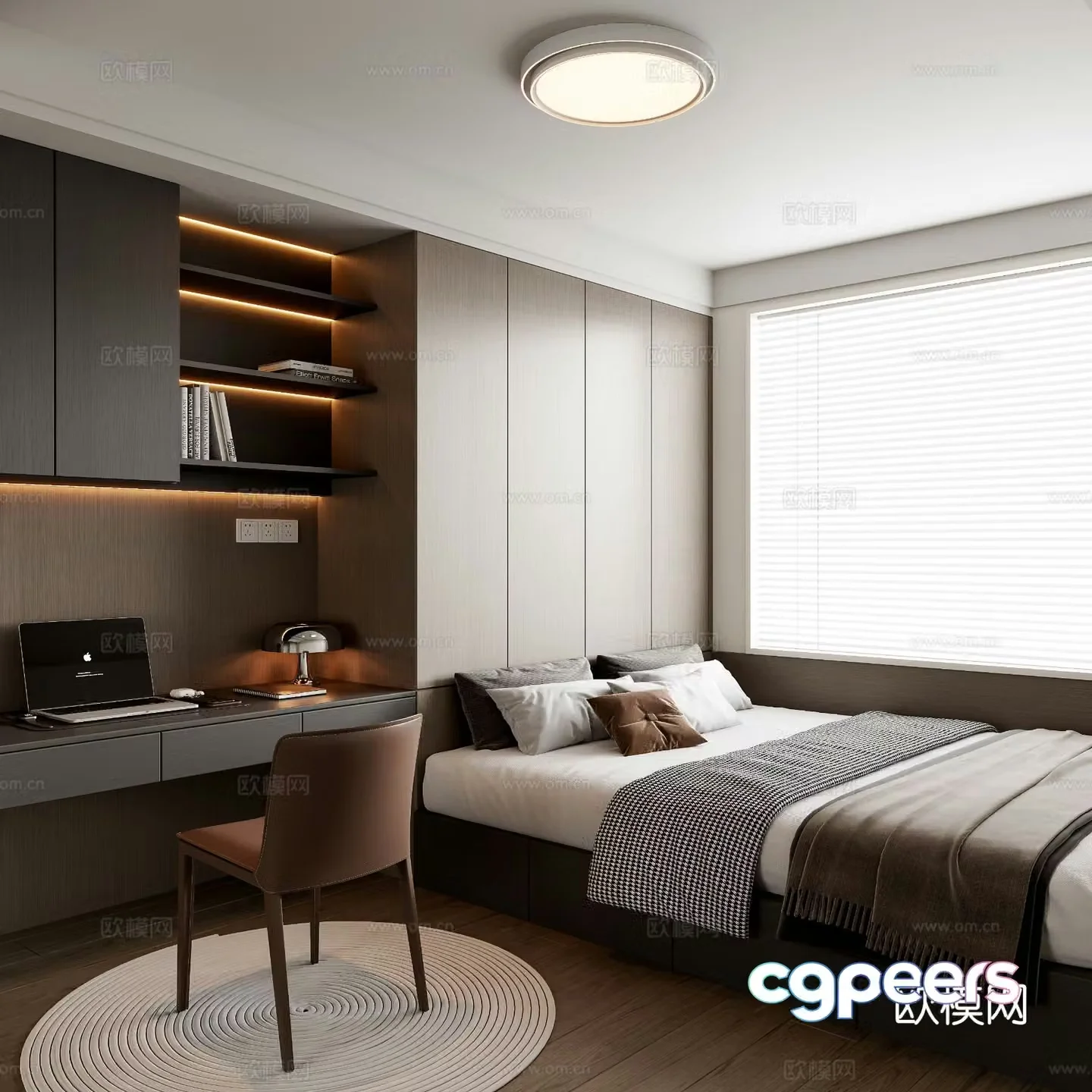Italian tatami bedroom 3d model