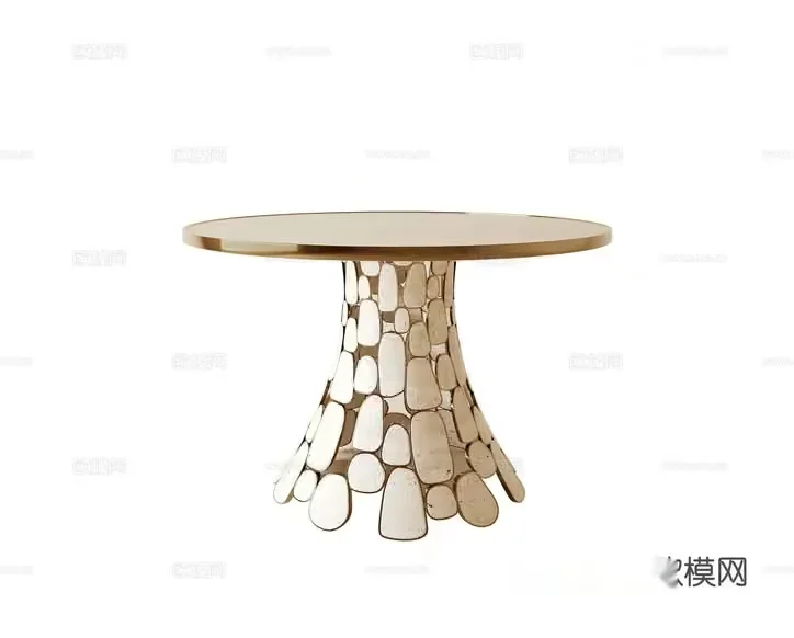 A Round Table With A Unique Base 3D Model – 17521 – CORONA Render