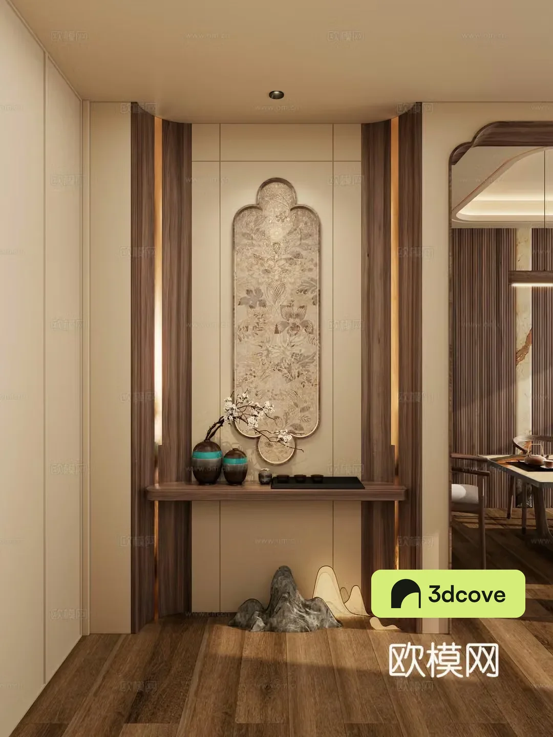 Song style medieval style embracing style decal glass entrance partition entrance door