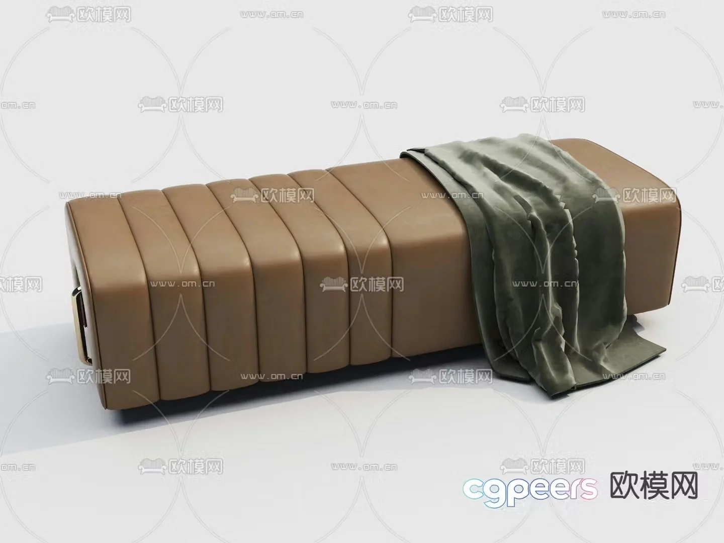 leather stool sofa stool footrest 3d model