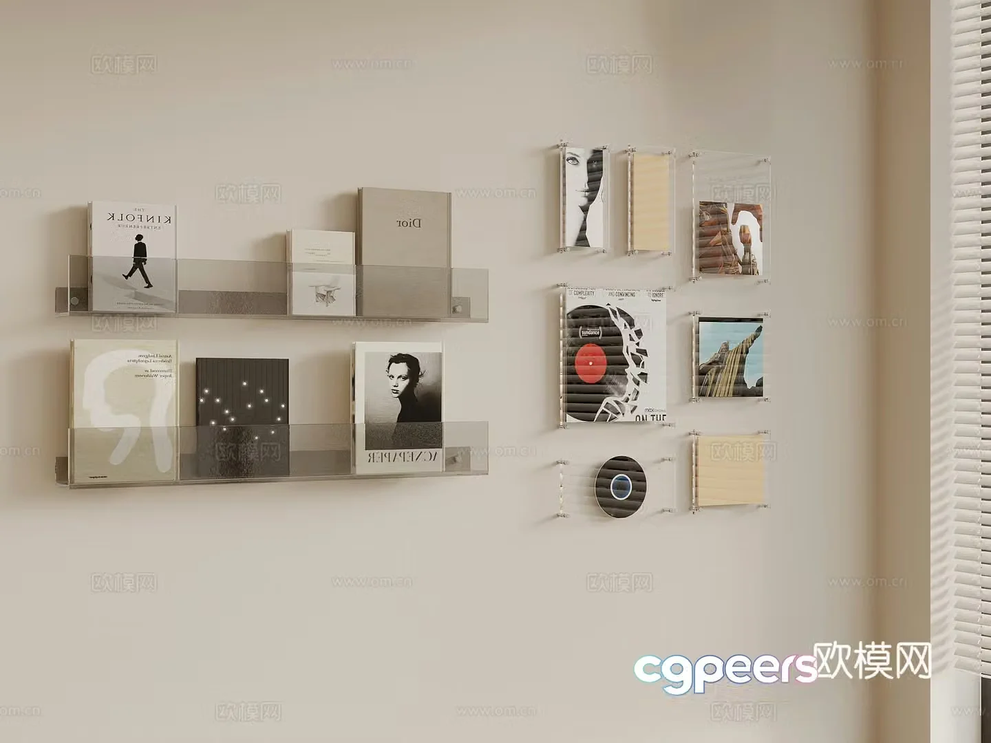 Modern bookshelf magazine rack 3d model
