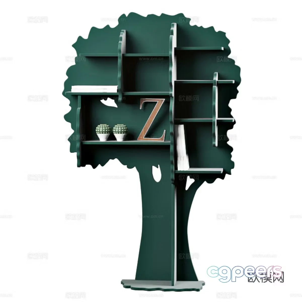 Modern children’s bookshelf 3d model