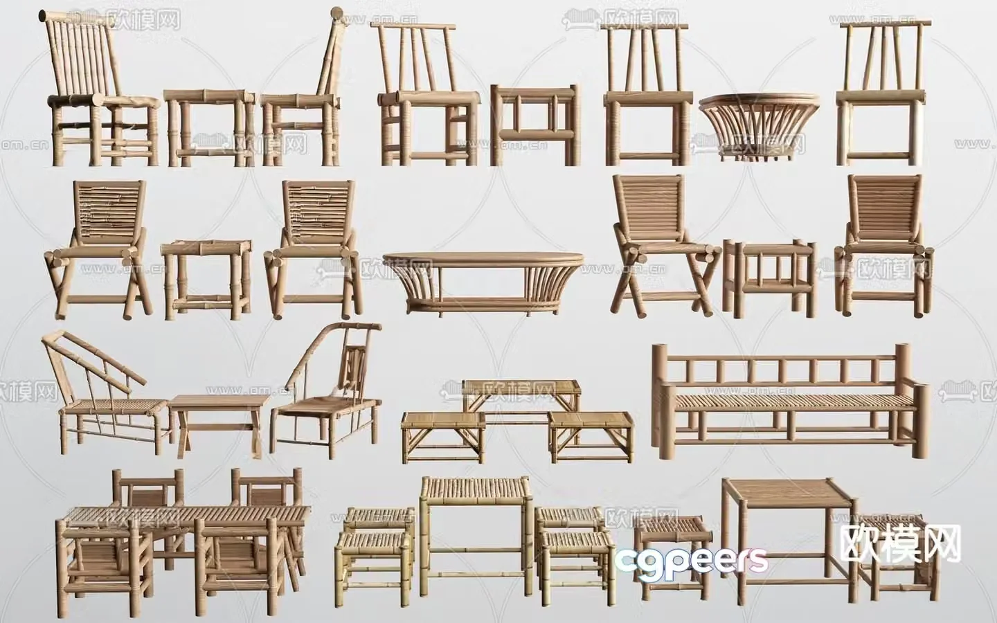 Outdoor table and chairs leisure chairs balcony chairs 3d model