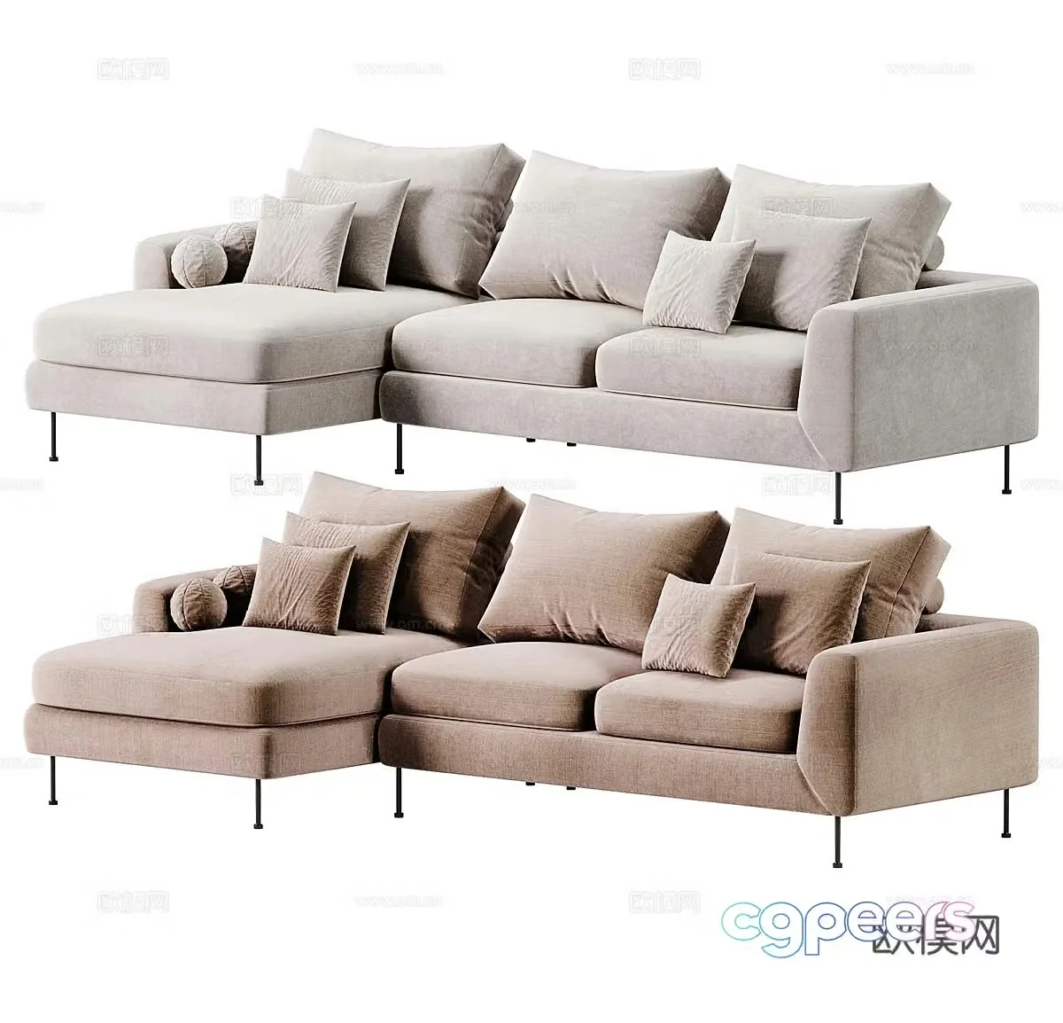 Sofa combination fabric sofa right angle sofa L-shaped sofa living room sofa office sofa 3d model