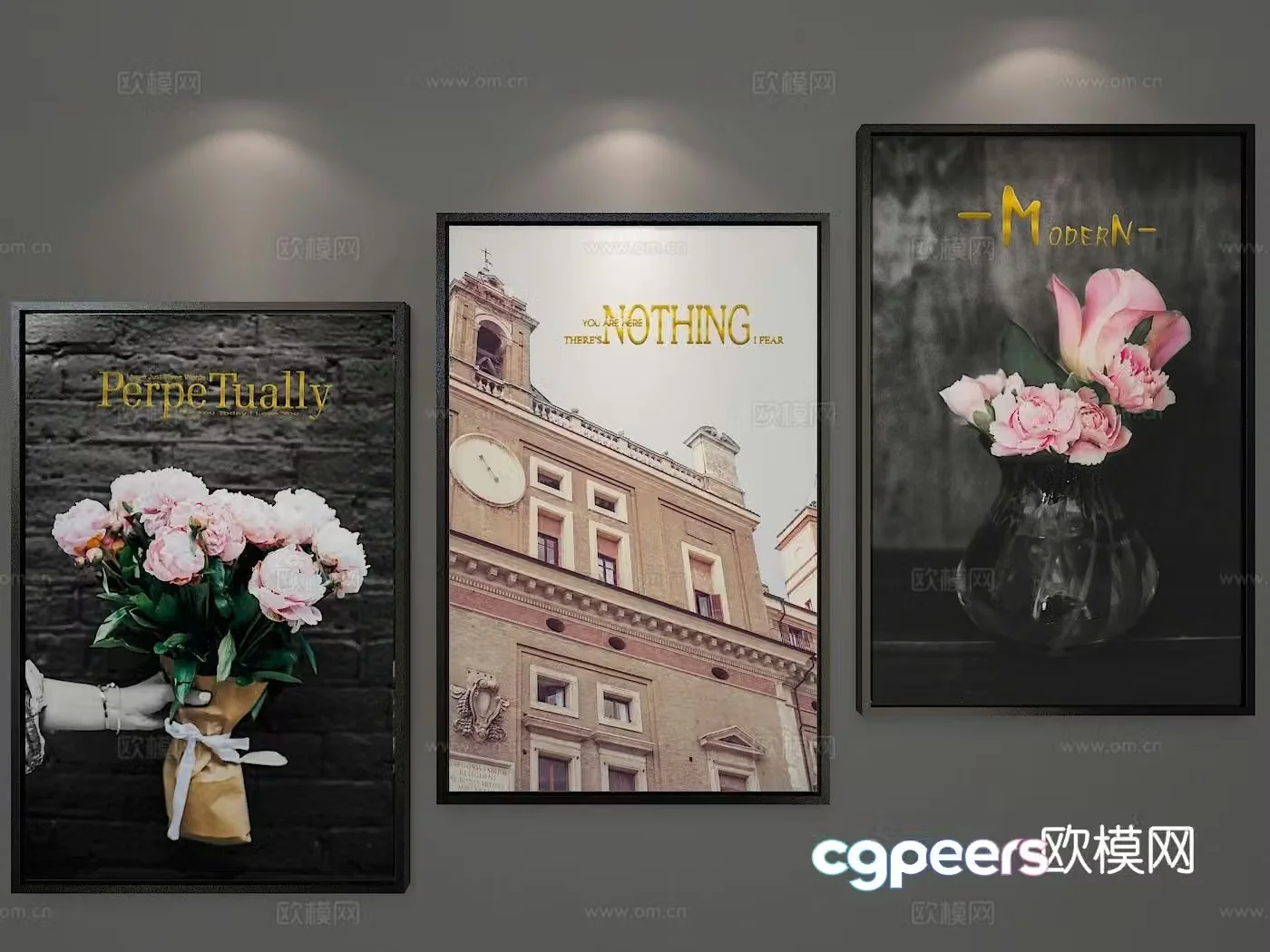 Modern art painting decorative painting 3d model