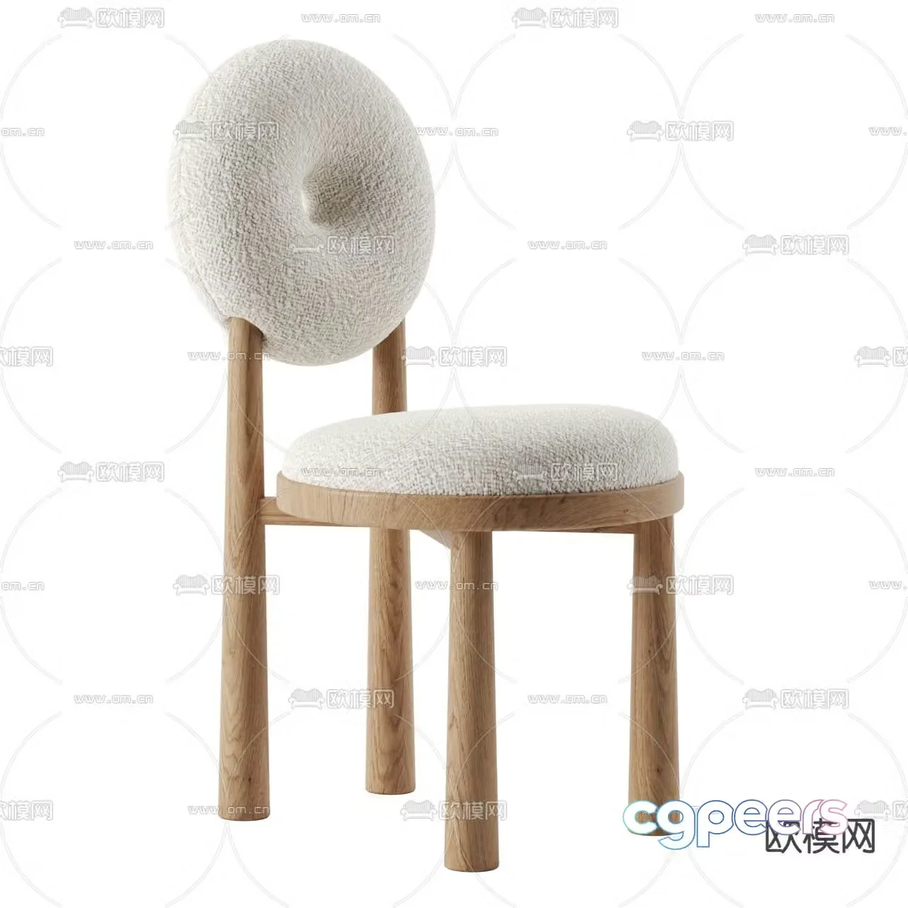 Wabi-sabi chair dining chair 3d model
