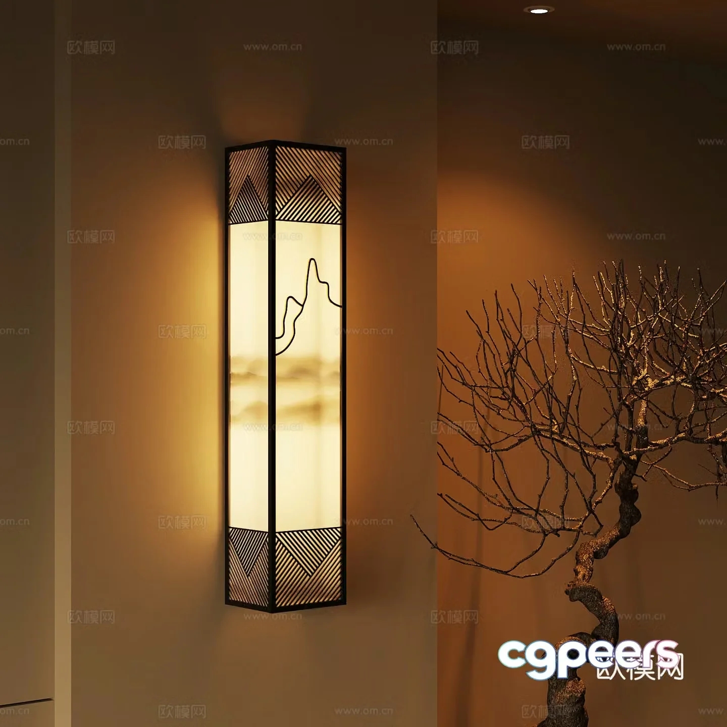New Chinese wall light 3D model