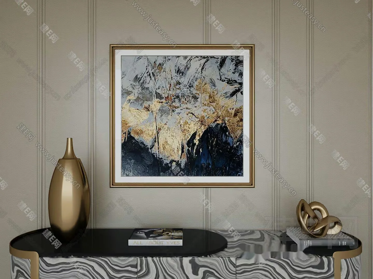 Modern Abstract Art 3D Model – 13168 – CORONA Render